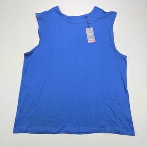 Tactics Muscle Tee Basic Sleeveless Crew Neck Blue Mens 2XL C03-02-85